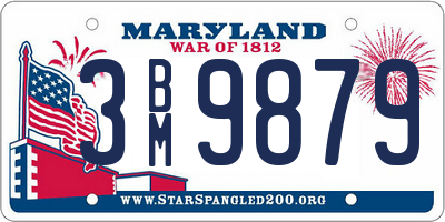 MD license plate 3BM9879