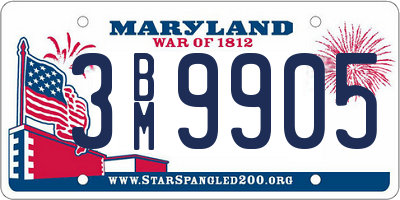 MD license plate 3BM9905