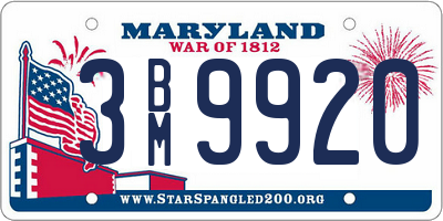 MD license plate 3BM9920