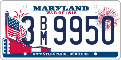MD license plate 3BM9950