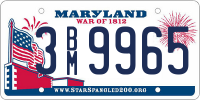 MD license plate 3BM9965