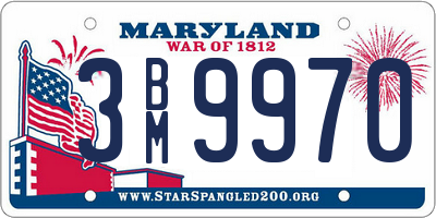 MD license plate 3BM9970