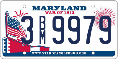 MD license plate 3BM9979