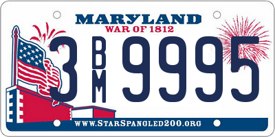 MD license plate 3BM9995