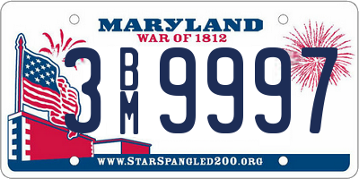 MD license plate 3BM9997