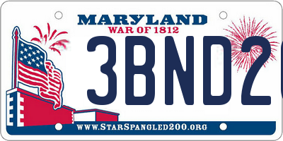 MD license plate 3BND20