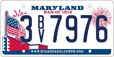 MD license plate 3BV7976
