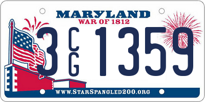MD license plate 3CG1359