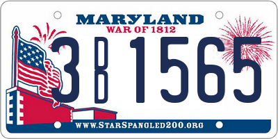 MD license plate 3DD1565