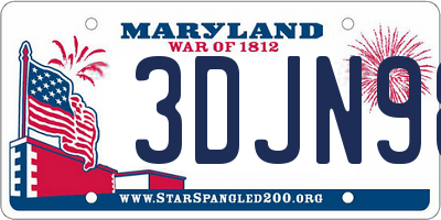 MD license plate 3DJN98