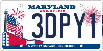 MD license plate 3DPY18