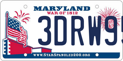 MD license plate 3DRW95