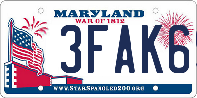 MD license plate 3FAK69