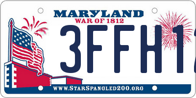 MD license plate 3FFH12