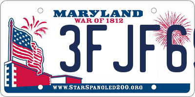 MD license plate 3FJF69