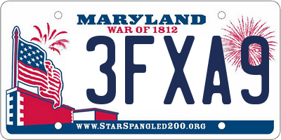 MD license plate 3FXA91