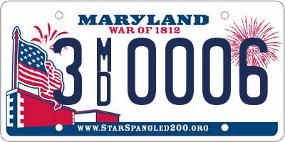 MD license plate 3MD0006