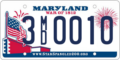 MD license plate 3MD0010