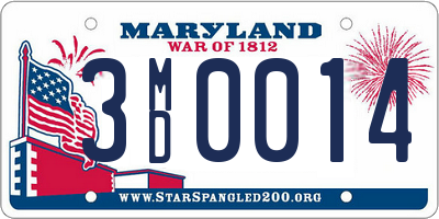 MD license plate 3MD0014