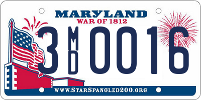 MD license plate 3MD0016