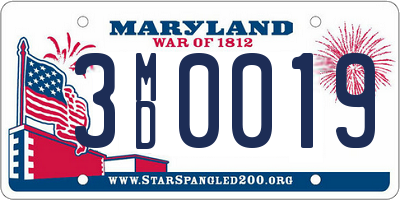 MD license plate 3MD0019