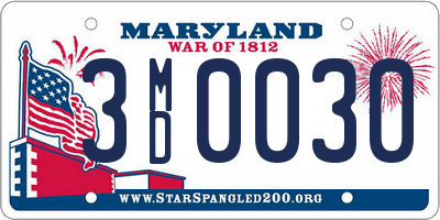 MD license plate 3MD0030