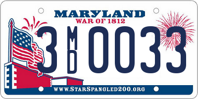 MD license plate 3MD0033