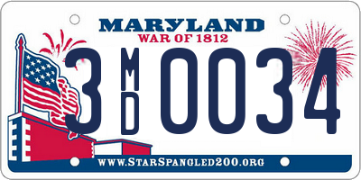 MD license plate 3MD0034