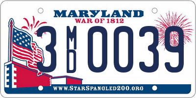 MD license plate 3MD0039