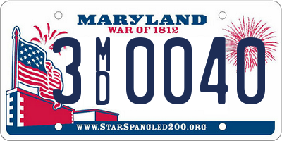 MD license plate 3MD0040