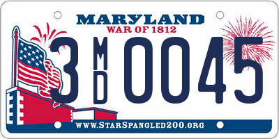 MD license plate 3MD0045