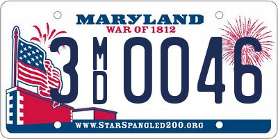 MD license plate 3MD0046