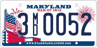 MD license plate 3MD0052