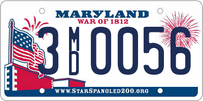 MD license plate 3MD0056