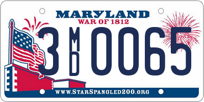 MD license plate 3MD0065