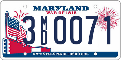 MD license plate 3MD0071