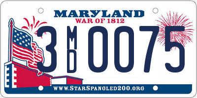 MD license plate 3MD0075