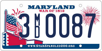 MD license plate 3MD0087