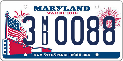 MD license plate 3MD0088