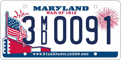 MD license plate 3MD0091