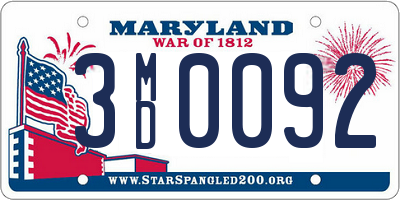 MD license plate 3MD0092