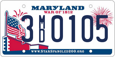 MD license plate 3MD0105