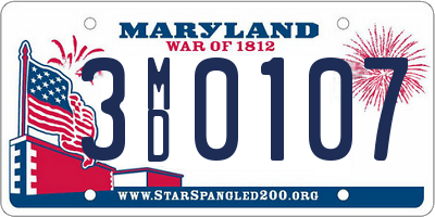 MD license plate 3MD0107