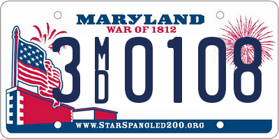 MD license plate 3MD0108