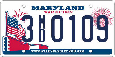 MD license plate 3MD0109