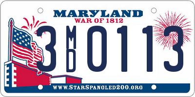 MD license plate 3MD0113