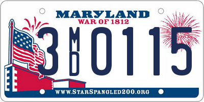 MD license plate 3MD0115