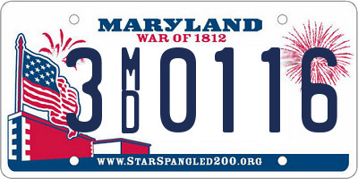 MD license plate 3MD0116