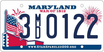 MD license plate 3MD0122