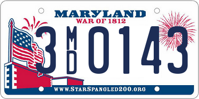 MD license plate 3MD0143